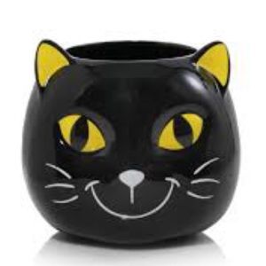 𝅺Black Cat Halloween Kitty Jar Candle Holder